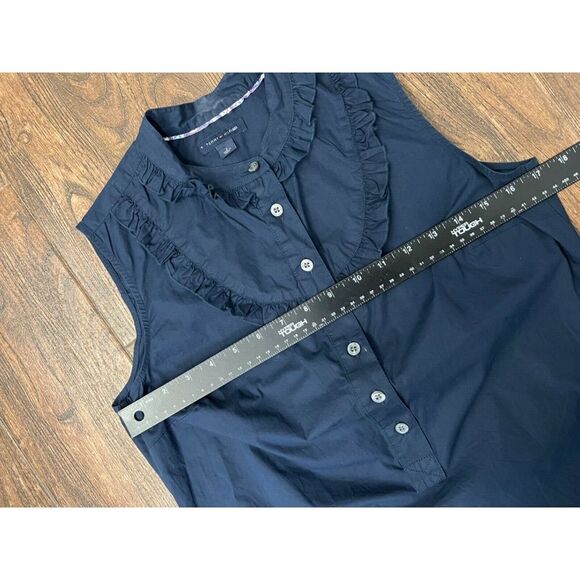 WOMENS Tommy Hilfiger NAVY BLUE SLEEVELESS 100% COTTON POCKETS SHIFT DRESS SZ 2 - Picture 10 of 10